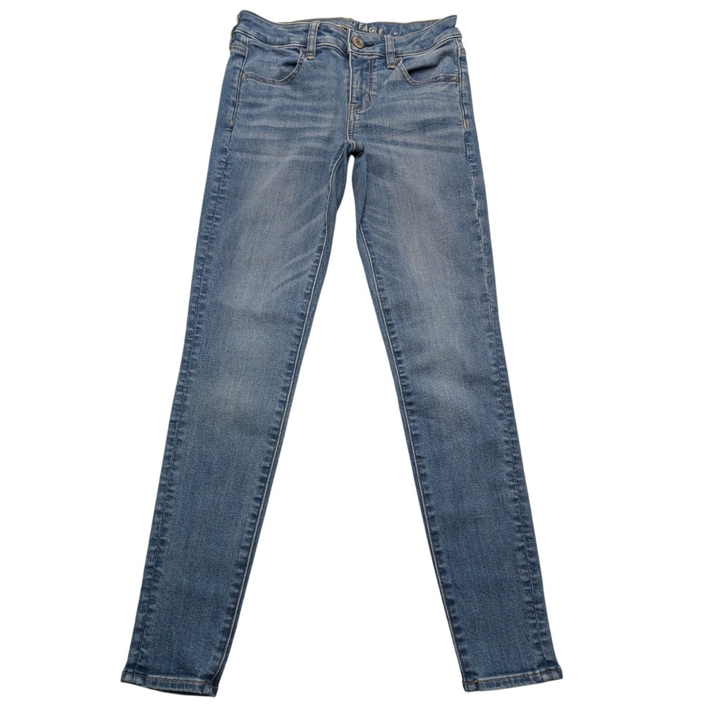 American Eagle Skinny Jeans Womens 2 Blue Good Ne(x)t Level Stretch Medium Wash